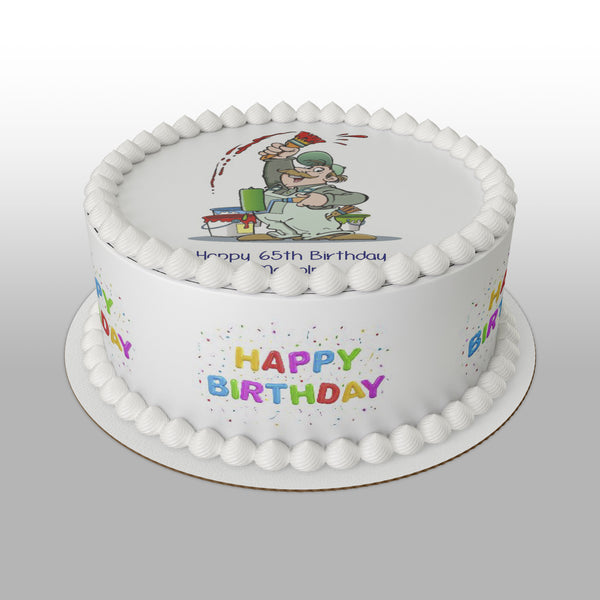 Painter 02 Edible Icing Cake Topper or Ribbon