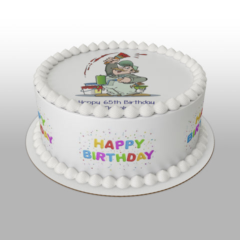 Painter 02 Edible Icing Cake Topper or Ribbon