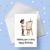 Painting 01 Birthday Card - Male Artist