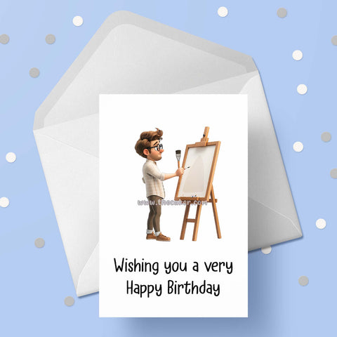 Painting 01 Birthday Card - Male Artist