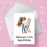 Painting 02 Birthday Card - Female Artist