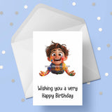 Painting 06 Birthday Card - Funny boy covered in paint
