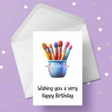 Painting 07 Birthday Card - Paint Brushes