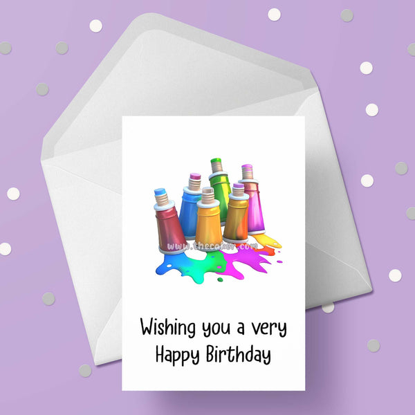 Painting 09 Birthday Card - Paints