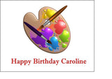 Painting 10 Edible Icing Cake Topper or Ribbon
