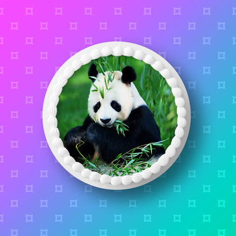 Panda Bear 02 Edible Icing Cake Topper or Ribbon