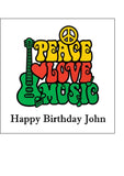 Peace Love Music Edible Icing Cake Topper or Ribbon
