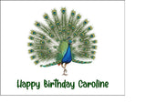 Peacock 01 Edible Icing Cake Topper or Ribbon