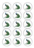 Peacock 02 Edible Icing Cake Topper or Ribbon