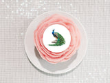 Peacock 02 Edible Icing Cake Topper or Ribbon