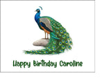 Peacock 02 Edible Icing Cake Topper or Ribbon