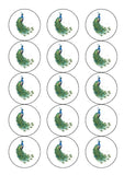 Peacock 04 Edible Icing Cake Topper or Ribbon