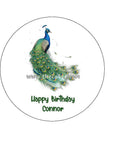 Peacock 04 Edible Icing Cake Topper or Ribbon