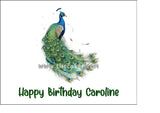 Peacock 04 Edible Icing Cake Topper or Ribbon