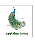 Peacock 04 Edible Icing Cake Topper or Ribbon