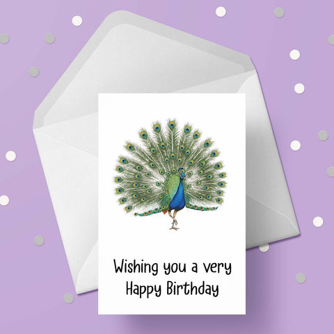 Peacock 01 Birthday Card