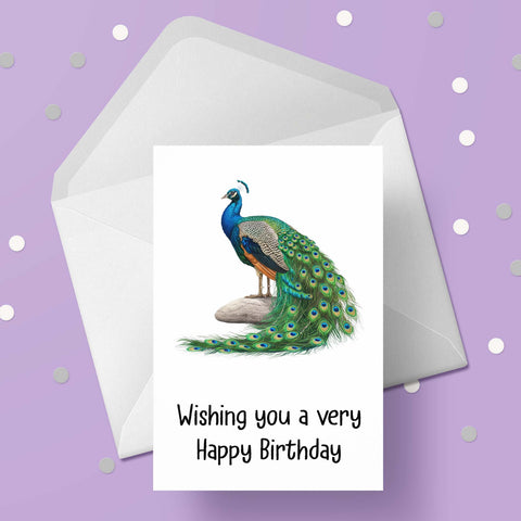 Peacock 02 Birthday Card