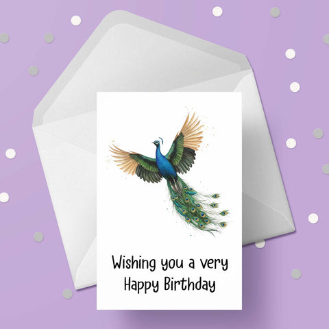Peacock 03 Birthday Card