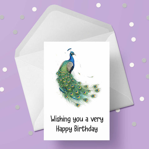 Peacock 04 Birthday Card