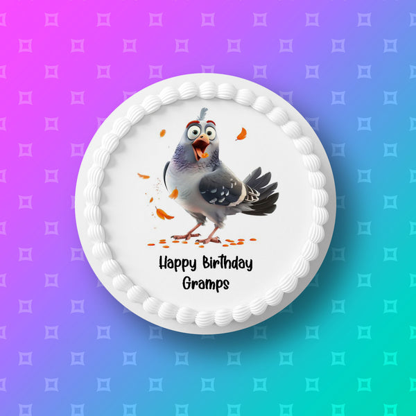 Pigeon 05 Edible Icing Cake Topper or Ribbon