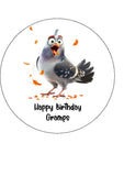 Pigeon 05 Edible Icing Cake Topper or Ribbon