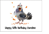 Pigeon 05 Edible Icing Cake Topper or Ribbon