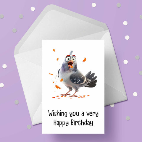 Pigeon 05 Birthday Card