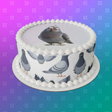 Pigeon 08 Edible Icing Cake Topper or Ribbon