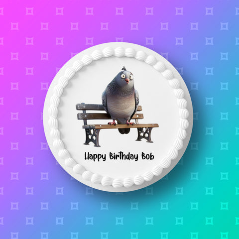 Pigeon 04 Edible Icing Cake Topper or Ribbon