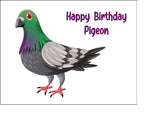 Pigeon 01 Edible Icing Cake Topper or Ribbon