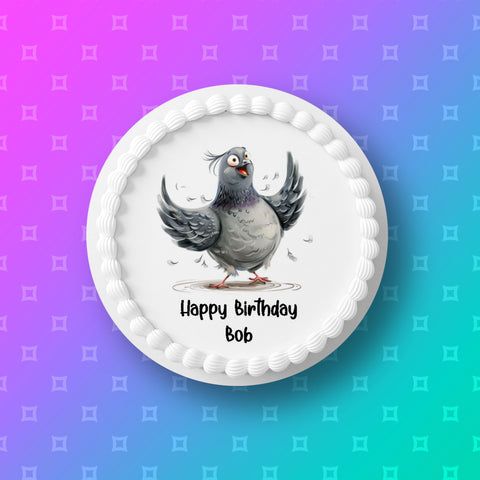 Pigeon 06 Edible Icing Cake Topper or Ribbon