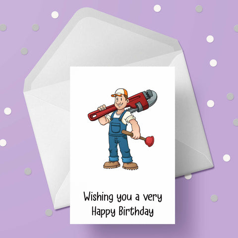 Plumber Birthday Card