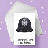 Police Helmet Birthday Card 01