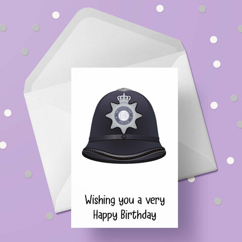 Police Helmet Birthday Card 01