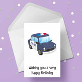 Police Car Birthday Card 01