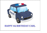 Police Car 01 Edible Icing Cake Topper