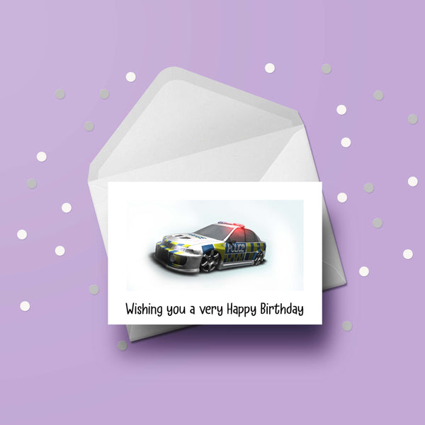 Police Car Birthday Card 02