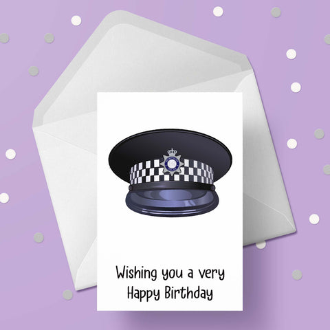 Police Helmet Birthday Card 02