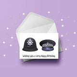 Police Helmets Birthday Card