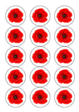 Poppy Flower Edible Icing Cake Topper