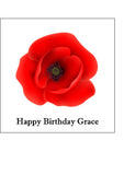 Poppy Flower Edible Icing Cake Topper