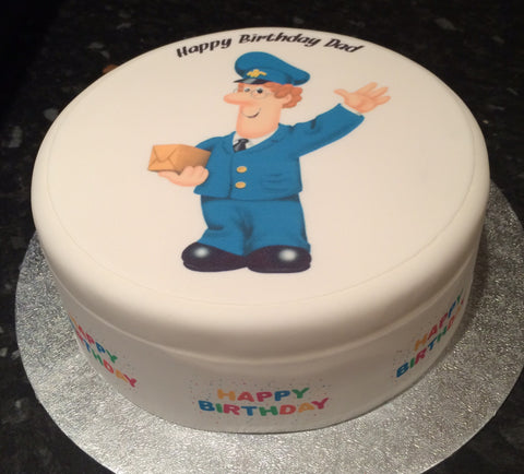 Postman Edible Icing Cake Topper or Ribbon