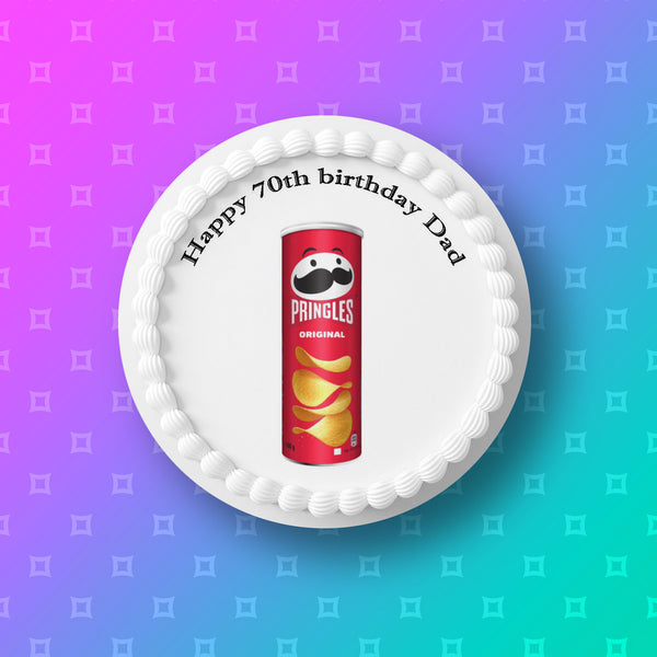 Pringles Crisps Edible Icing Cake Topper or Ribbon