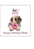 Pug 04 Edible Icing Cake Topper or Ribbon