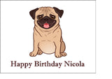 Pug 03 Edible Icing Cake Topper