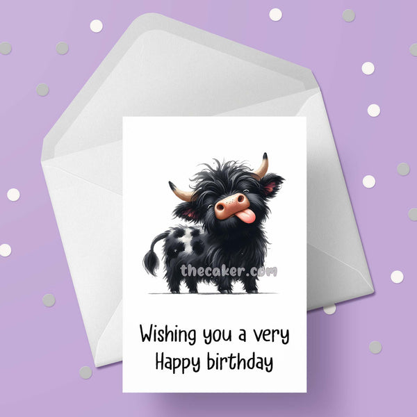 Funny Highland Cow 07 Birthday Card