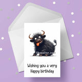 Funny Highland Cow 08 Birthday Card