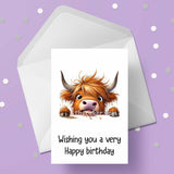 Funny Highland Cow 05 Birthday Card