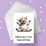 Funny Highland Cow 06 Birthday Card