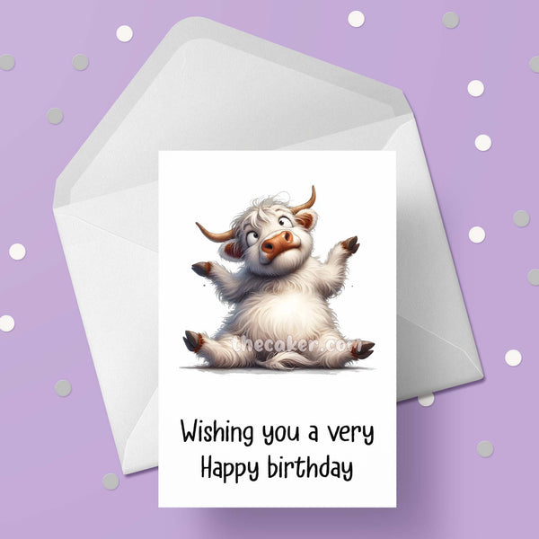 Funny Highland Cow 06 Birthday Card